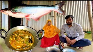 পাংকাস মাছ দিয়ে মটর রান্না রেসিপি | Big size fish curry recipe