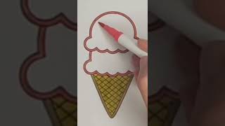 how to color a ice cream🍦 #birthday #drawingvideo #easydrawing #stepbystepdrawing #drawingforkids