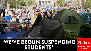 BREAKING NEWS: Columbia University Announces Suspensions Of Protesters At Encamp