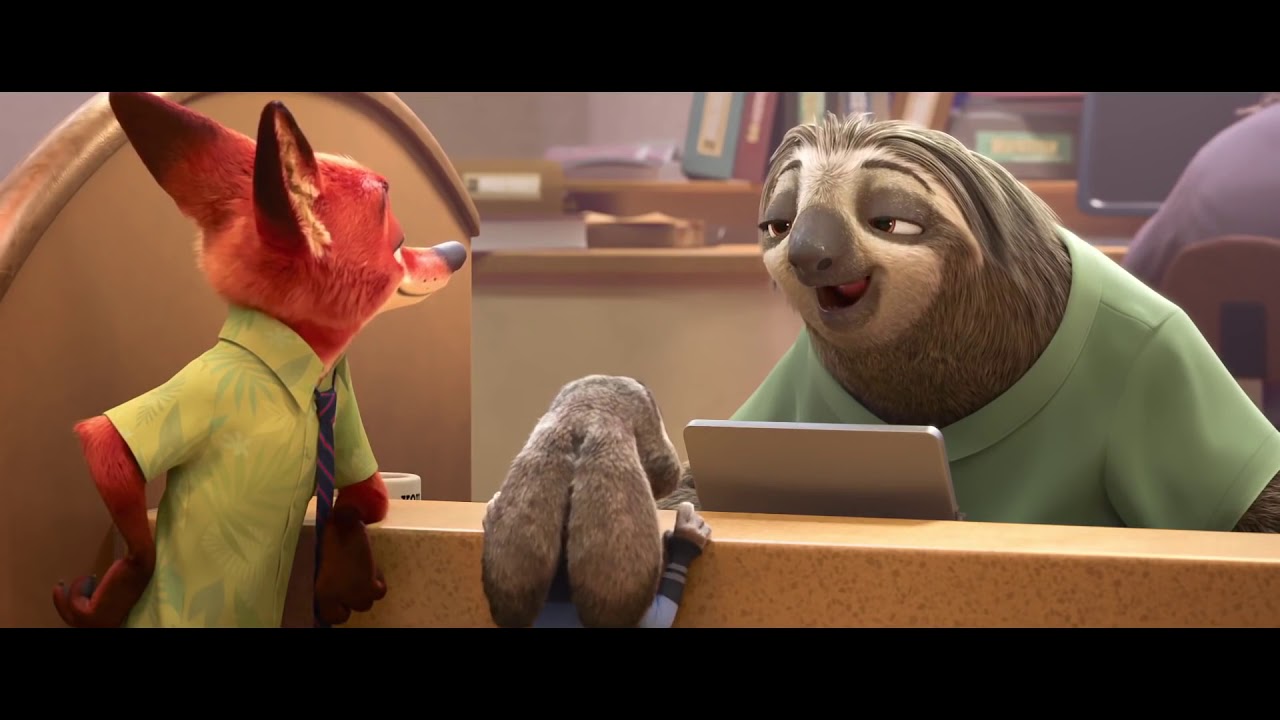 Zootopia - Sloth Scene (short Film) - YouTube