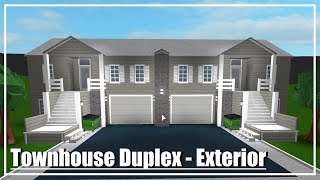 Roblox Welcome To Bloxburg Speed Build Townhouse Duplex Exterior