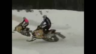 Snowmobile Fail Compilation. Falls while trying to clamber on mountains.