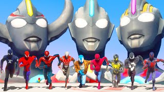 Team Spider Man VS UltraMan Army | Superheroes Iron Spider Suit & Spider Man 2099