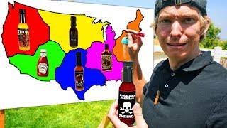 Throwing Darts at a Map and Eating Whatever Hot Sauce it Lands on!! *6 MILLION S