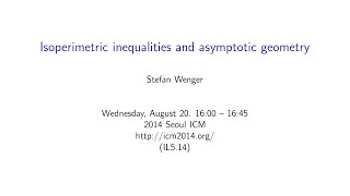 ICM2014 VideoSeries IL5.14: Stefan Wenger on Aug20Wed