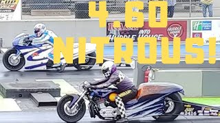 FAST 4.60 DRAG BIKE CRUSHES TIMING BLOCK, CLOSE LOOK AT KAWASAKI KZ and SUZUKI GS NITROUS MONSTERS!