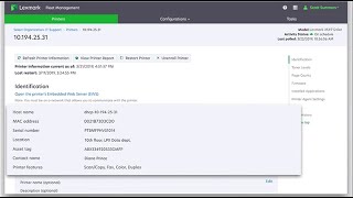 Lexmark Cloud Services—Viewing printer information