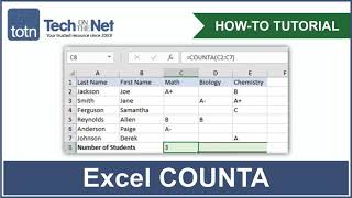 How to use the COUNTA function in Excel