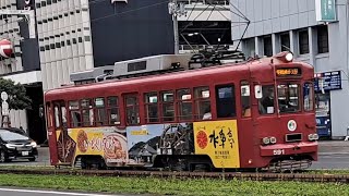 とさでん交通桟橋線590形591号　桟橋通五丁目行き　はりまや橋電停～梅の辻電停通過(2024/3/24)