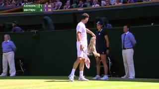Grigor Dimitrov superb drop shot - Wimbledon 2014