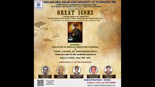 Great Icons: A Lecture Series Episode-1 By Dr. Sankar Nath (MAKAUT, WB)