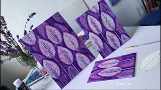 Leaves painting tutorial / Purple forest painting / Simple leaf painting