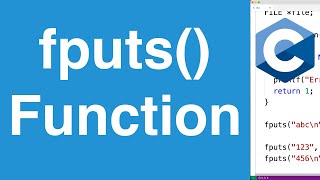 fputs() Function | C Programming Tutorial