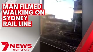 Sydney train delays after a person was filmed walking on railway line at Westmead | 7NEWS