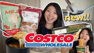 COSTCO ASIAN FOOD HAUL! Trying NEW Asian Food at Costco 2025 (ramen, soup dumplings, boba \u0026 more)