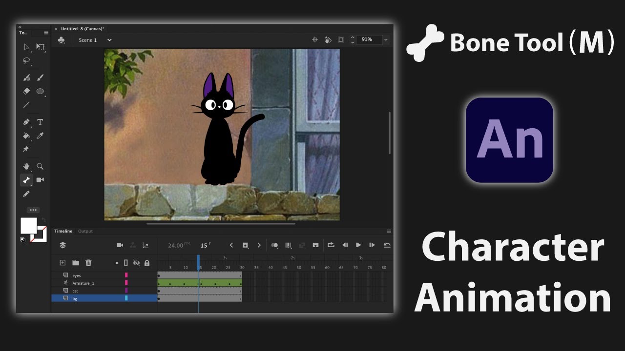 Character Animation Using Bone Tool In Adobe Animate Cc Youtube