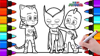 PJ Masks Catboy, Gekko and Owlette, who is sad.\