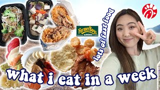 I ATE FAST FOOD FOR A WEEK | CHEAT DAY EVERYDAY | WHAT I EAT IN A WEEK (chikfila, thai food, sushi)