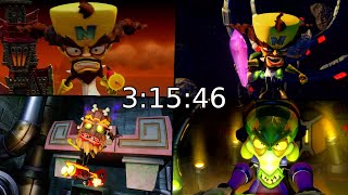 Crash NST + NF Quadfecta any% speedrun in 4:00:39 (3:15:46 w/o loads)