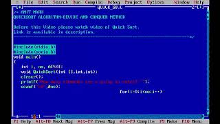 C Program for Quick Sort Algorithm (Divide and Conquer)