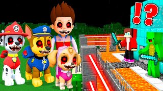 PAW PATROL EXE vs Security House in Minecraft ! Maizen JJ and Mikey