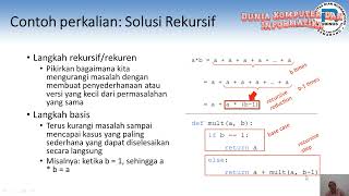 Rekursif dan Analisa Kasus Perkalian Rekursif