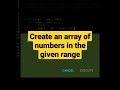 Create an array of numbers in the given range #shorts #javascript #html