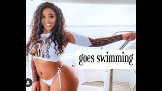 Sibahle Mpisane goes swimming