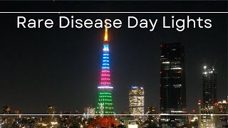 「RDD2024 世界希少・難治性疾患の日」特別ライトアップの東京タワー /Tokyo Tower and Roppongi Hills and Azabudai Hills 2024.2.29