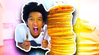 DIY HOW TO MAKE GIANT PANCAKE STACK!!!