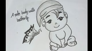A Dreaming Baby boy pencil drawing || Easy and simple pencil drawings for beginners