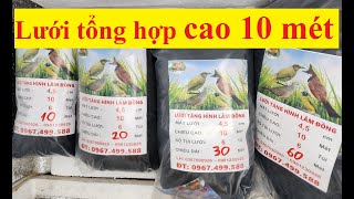 Lưới Bẫy Chim Tổng Hợp Cao 10 Mét 7 Dây 6 Túi - Bẫy Đa Năng Từ Chào Mào tới Chim Chu