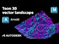 Arnold Tutorial - Render a 3D vector landscape in Maya