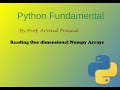 Python, reading one dimensional numpy arrays