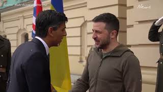 UK Prime Minister Rishi Sunak arrives in Ukraine to meet Volodymyr Zelensky