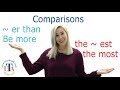 In English grammar How to make comparisons more the most er and the best English subtitles