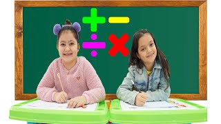 Masal and Öykü Learn Math & Numbers for the School Exam - Funny Kids
