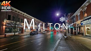 Milton Canada 4K Walking Tour: Alluring Downtown Milton Ontario Night Walk [Dec 2024]