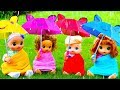 Rain Rain Go Away Song with Linda and Little Baby Dolls #2