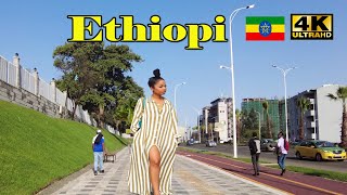 ሌላ የሚገርም ድምቀት ለአዲስ አበባ [ከ4ኪሎ ቀበና] Addis Ababa Walking Tour 4killo to Kebena , 🇪🇹 Ethiopia [4K]