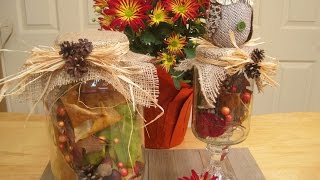 Recycled Jar Fall Leaf Decorations ~ Featuring Miriam Joy