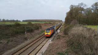 Colas 43277 + NR 43290 approaches Peascliffe Tunnel bound for London Kings Cross 17/04/2023