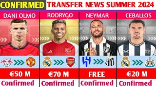 NEW CONFIRMED TRANSFER NEWS AND RUMOURS SUMMER 2024.🔥ft..RODRYGO TO ARSENAL,NEYMAR JR TO SANTOS