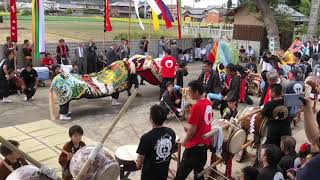 【山階北山獅子組】20181007 8 本祭り 傘揃え２回目