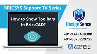 BRICSYS Support TV: How to show Toolbars in BricsCAD | DesignSense Softwares Pvt Ltd | Rakesh Rao