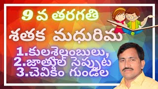 9th Telugu | శతక మధురిమ | కుల శైలంబులు,  జాతుల్ సెప్పుట, చెవికిం గుండల   పద్యాలు | Telugu Meekosam