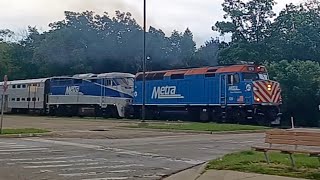 Metra 120 and 93 pull out of Ingleside with a horn show