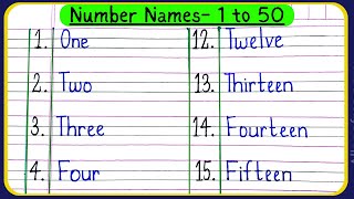 1 to 50 Numbers Names/ NUMBER SPELLING 1 - 50 /One to Fifty spelling in english/Numbers in Words