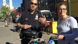 NYPD harass ticket NYC cyclist who STOPPED at Red Light - 9/15/16