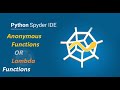 #36 Python Tutorial for Beginners | Anonymous Functions | Lambda |  Lambda Functions in Python